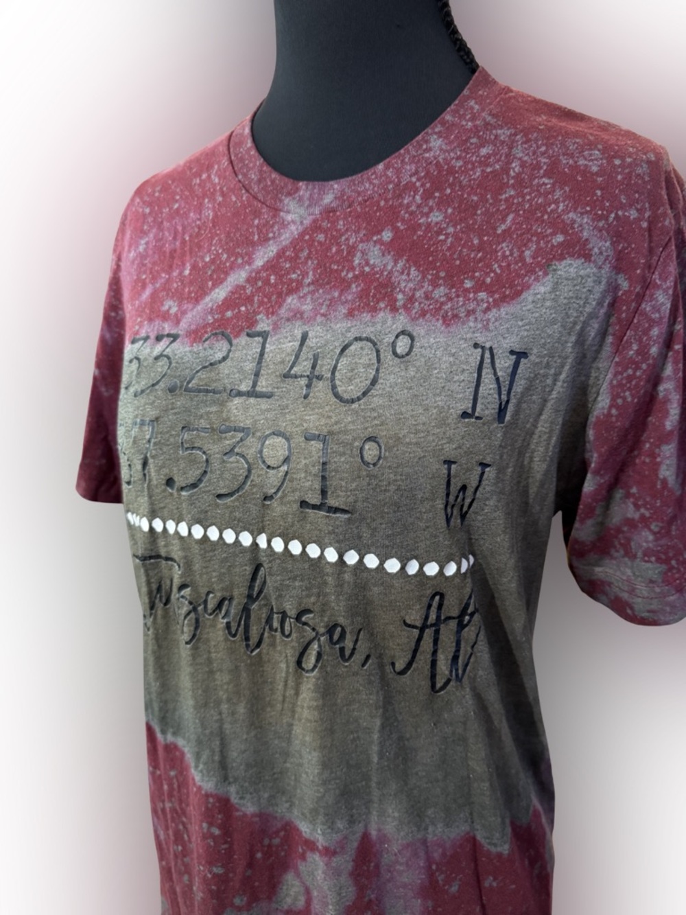 Alabama Crimson Tide Tie-Dye Coordinates Graphic Tee - Burgundy‎ Gray Size Med